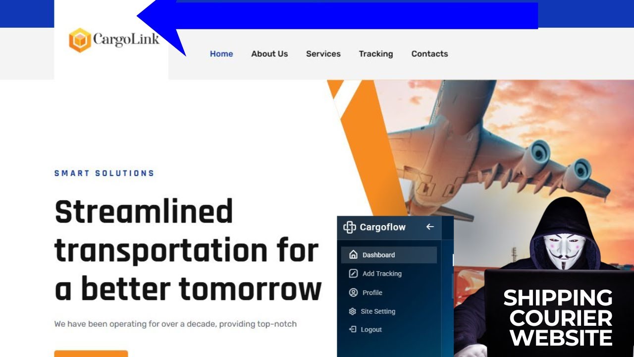 How to Create Courier Cargo Shipping Website | COURIER SHIPPING LOGISTIC WEBSITE