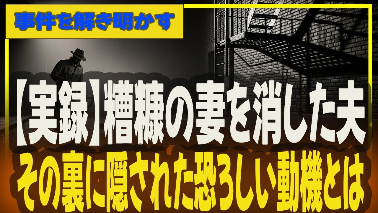 【実録】糟糠の妻を消した夫。その裏に隠された恐ろしい動機とは