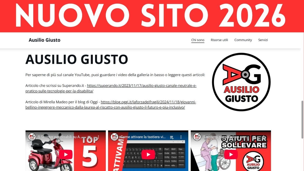 Nuovo Sito di Ausilio Giusto: novità su ausili, disabilità e accessibilità