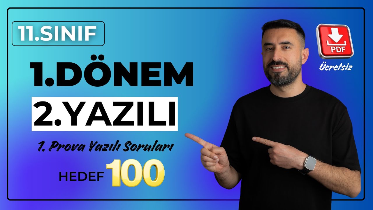 11.SINIF EDEBİYAT 1.DÖNEM 2.YAZILI SORULARI / 11.Sınıf Sınav Soruları 1.Prova +PDF