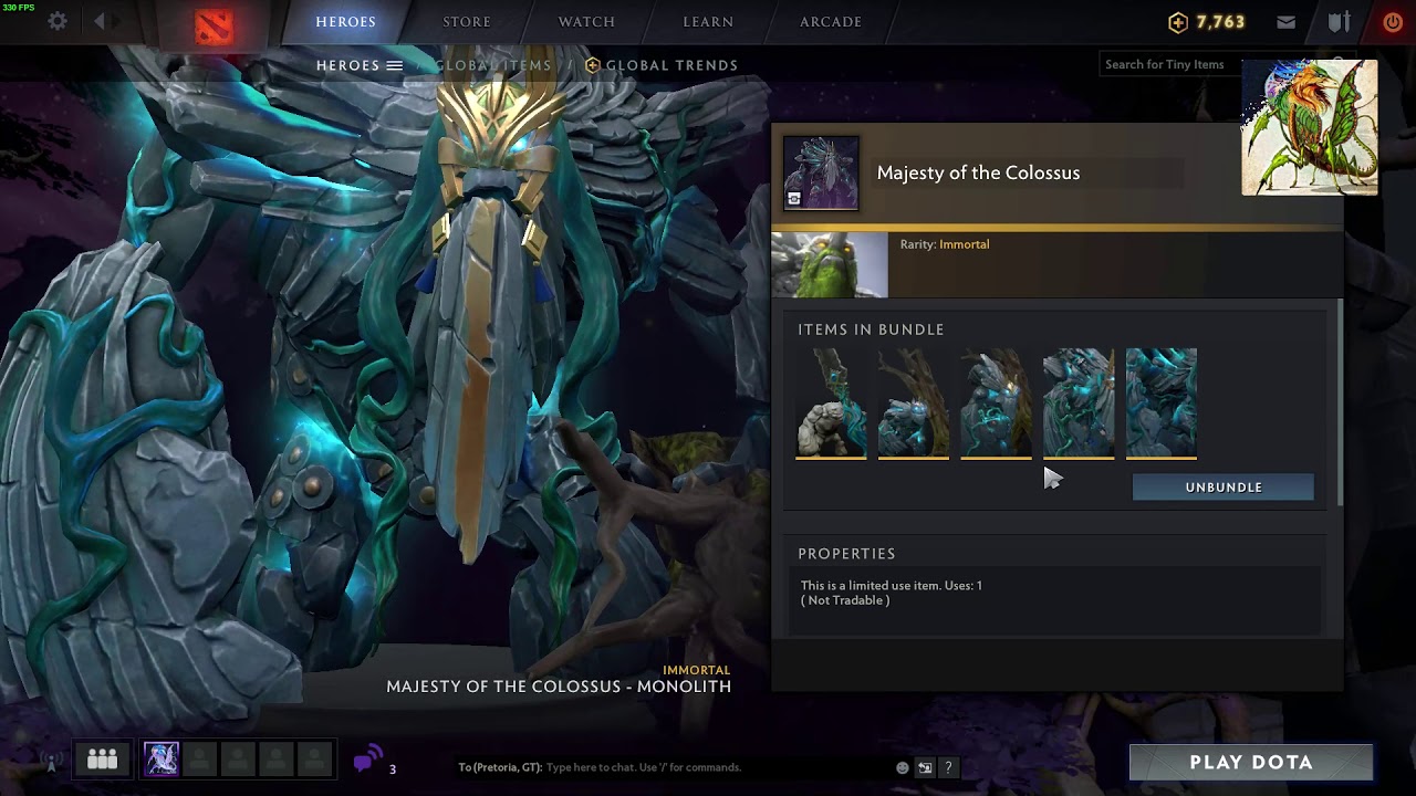 Majesty of the Colossus + Tiny + Dota 2