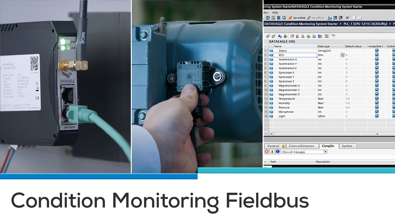 Installation DATAEAGLE Condition Monitoring System Fieldbus - easy condition monitoring for motors