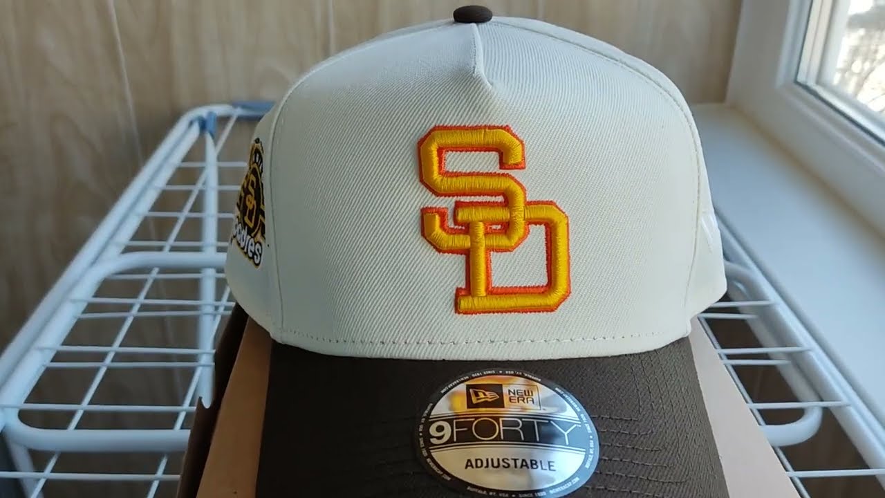 Бейсболка New Era 9FORTY A-Frame San Diego Padres Stadium Patch Cream-Brown/Green UV Snapback Cap