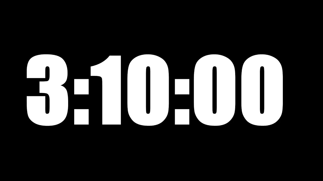 3 HOUR 10 MINUTE TIMER &bull; 190 MINUTE COUNTDOWN TIMER ⏰ LOUD ALARM ⏰