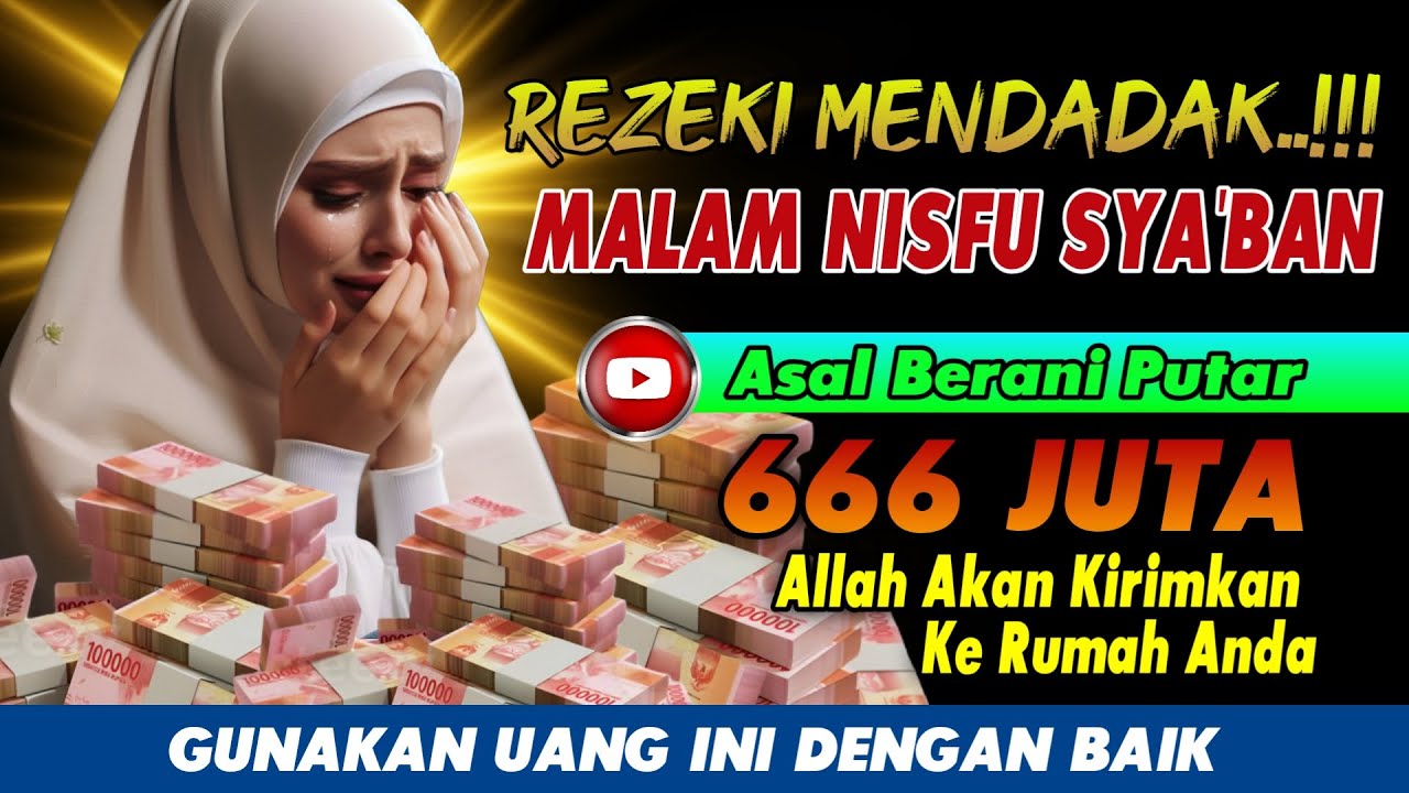 🔴MALAM NISFU SYA'BAN ‼️REZEKI MENGALIR TIADA HENTI, DOA CEPAT KAYA, PEMBUKA REZEKI, DOA SULAIMAN