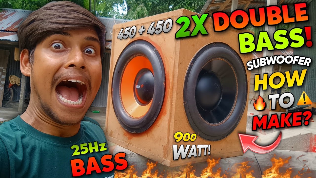 How I Made Double Bass Subwoofer... | 900 Watt Home Made Subwoofer.. | DO DS 12 | Hydra Aquabas HA12