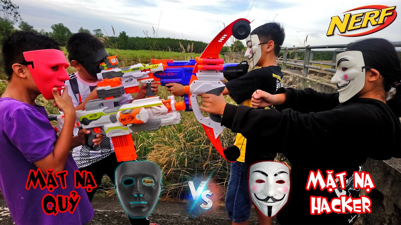 Nerf War : Cuộc Chiến Súng Nerf Mặt Nạ Hacker Vs Mặt Nạ Quỷ