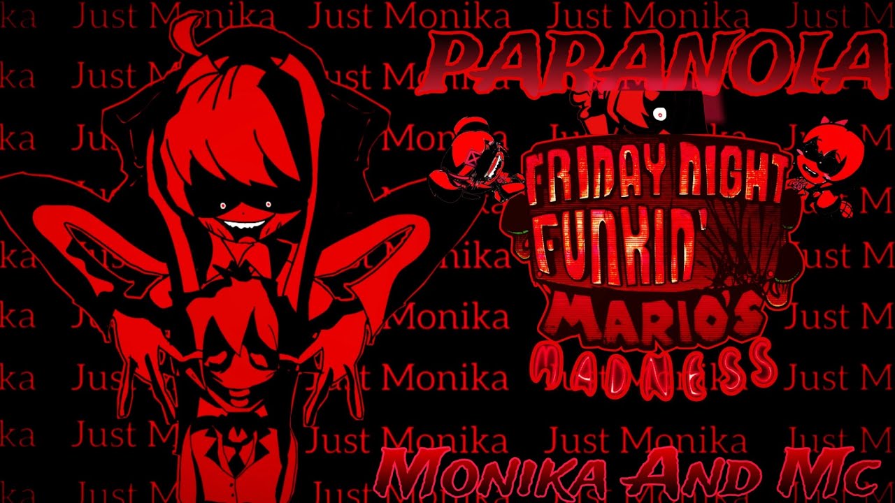 Psychology ‼️ || Paranoia But Monika And Mc Singing for his life || Mario Madness V2 FNF-Cover