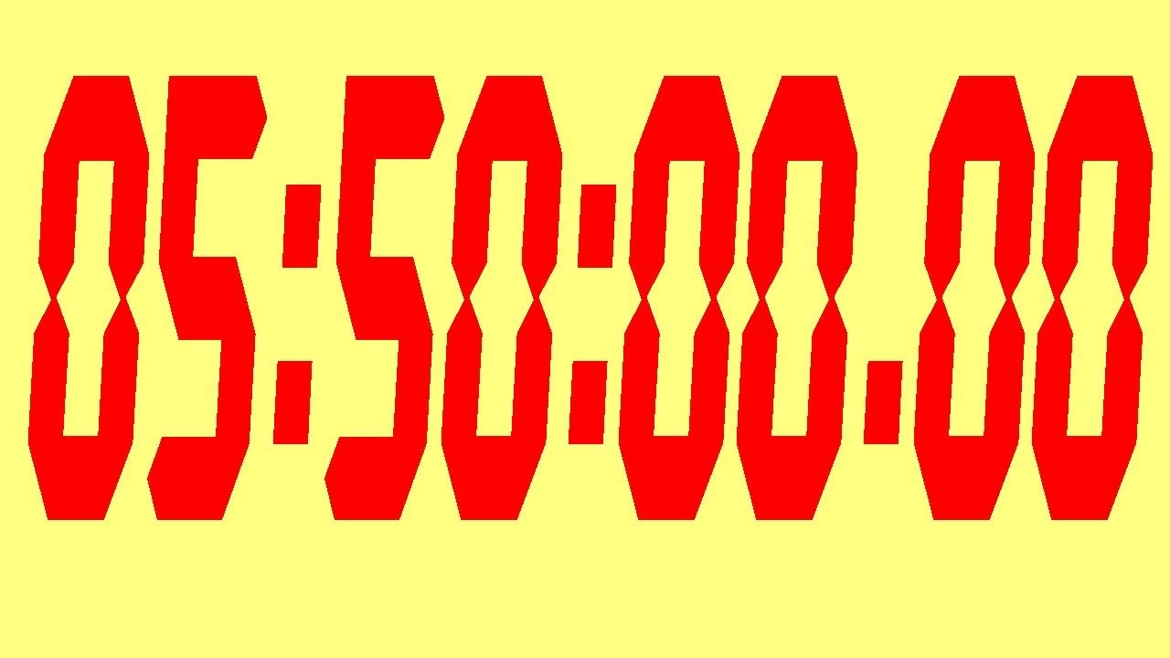 #186 350 minutes Stopwatch with Yellow Background and Red Digits