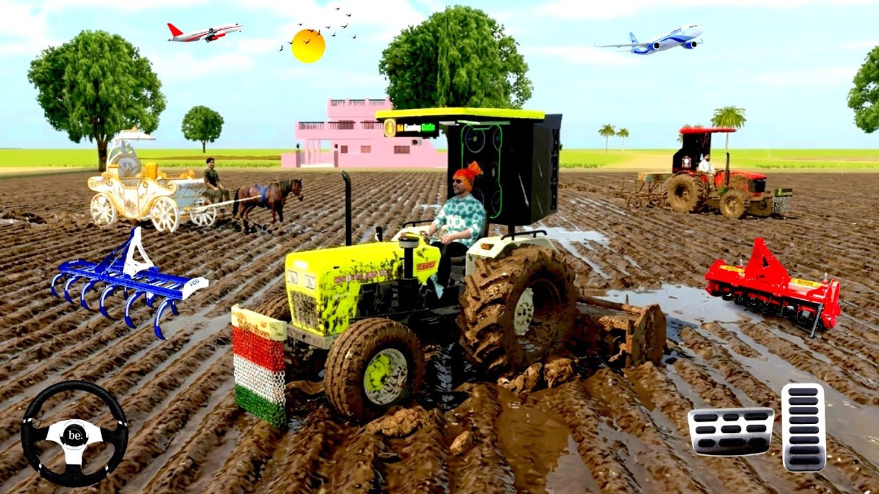 5 HORSE 🐴 GAME ,,TRACTOR KA GAME 🎯 FARMING 3D VIDEO GAME #viral #farming #trending 