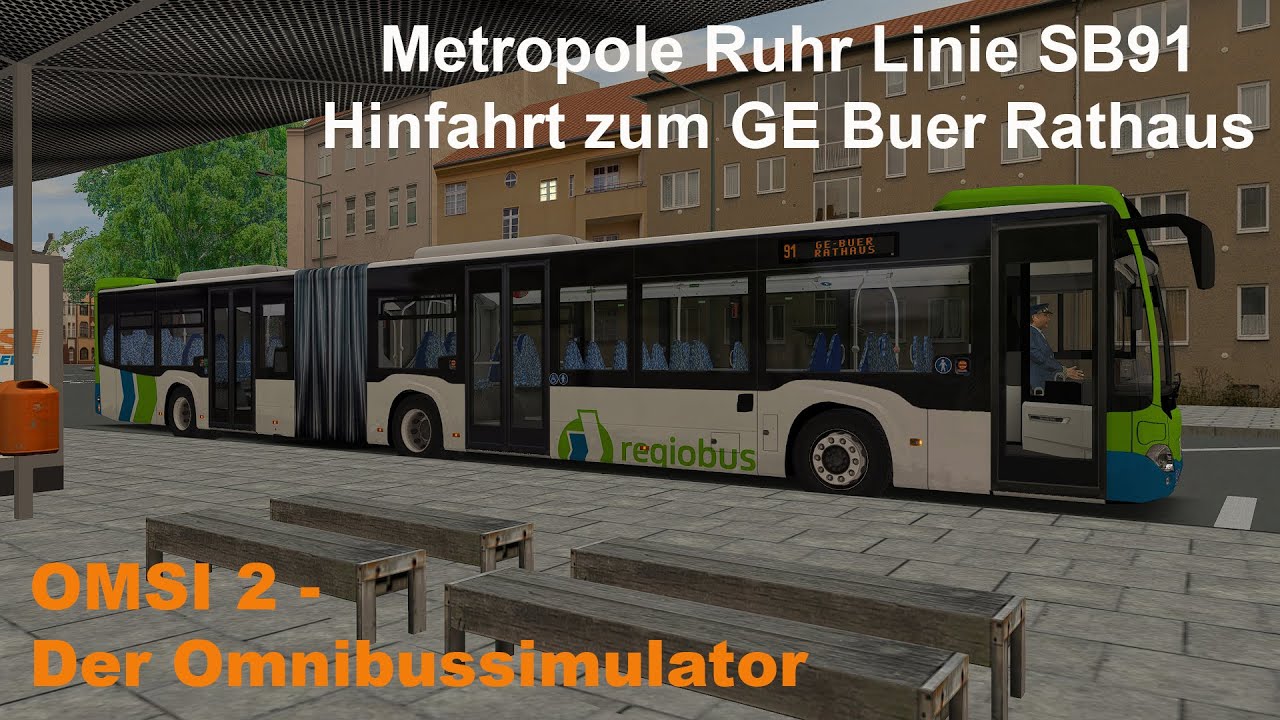 Omsi 2 Metropole Ruhr Linie SB91 Hinfahrt zum GE Buer Rathaus MB C2GÜ