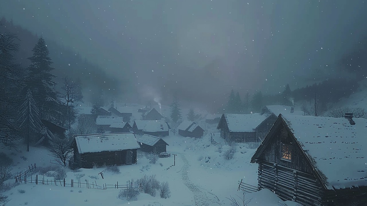 Heavy Snowfall & Freezing Breeze Sounds | The Strongest Blizzard Sounds to Help You Sleep and Relax