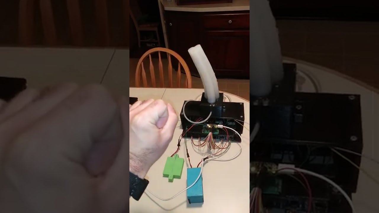 Gesture controlled soft robot tentacle.