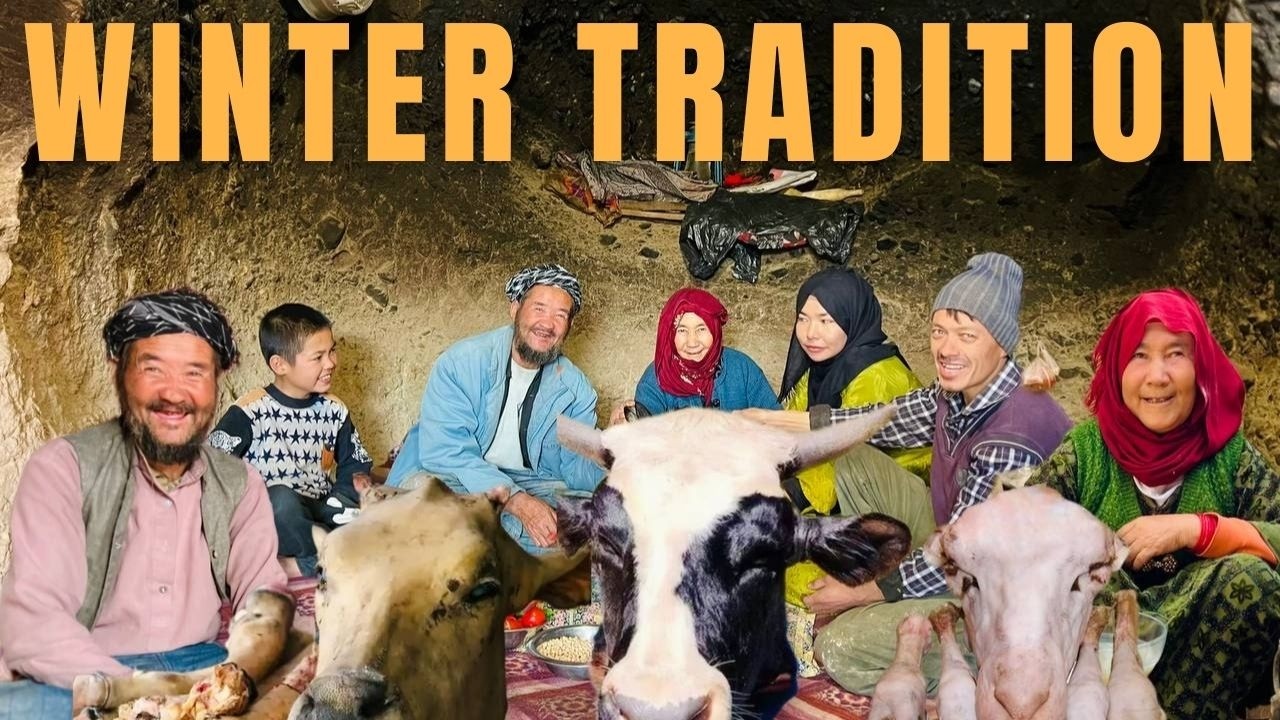 Rare Afghan Winter Gathering — Cooking Cow’s Head in a Mountain Cave | Village Life of Afghanistan