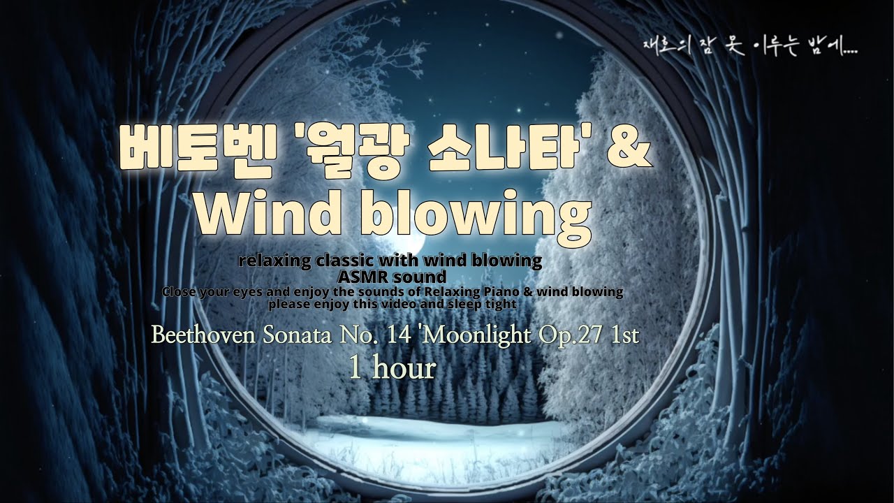 달이 떴습니다. ..... 베토벤 소나타14번 1악장 '월광'  1시간 🎶' | Beethoven : Piano Sonata No.14 'Moonlight' 1st |