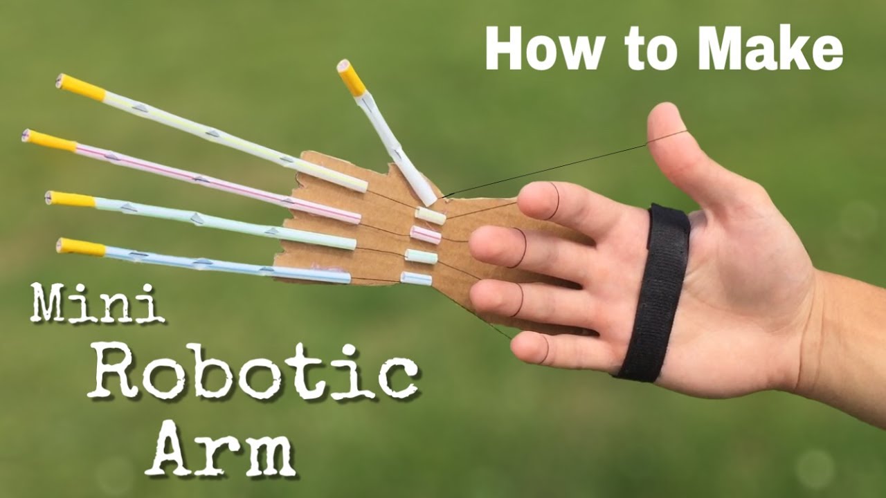 How to Make a Mini Robotic Arm at Home out of Drinking Straws and Cardboard
