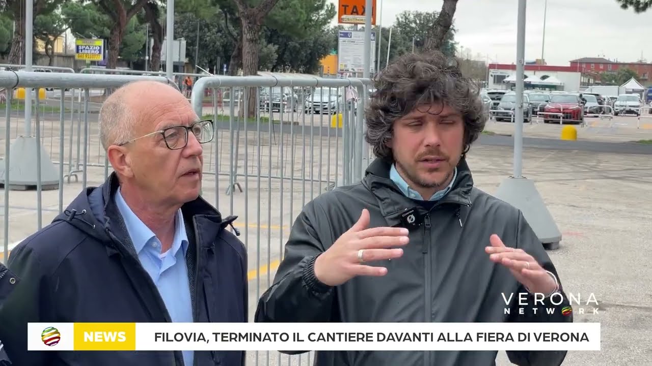 Linea di prova della filovia, terminato il cantiere davanti alla fiera di Verona