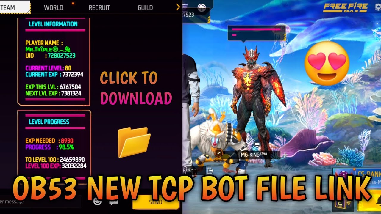 NEW WORKING TCP BOT FILE 📂😍 || OB53 NEW TCP BOT FILE LINK 📂 || MG24 GAMER 