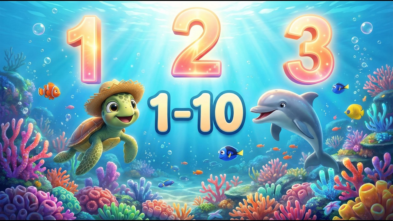 Le Décompte sous la Mer 🦀Apprendre les chiffres de 1 à 10 - Chanson de la Mer pour Enfants 🌊