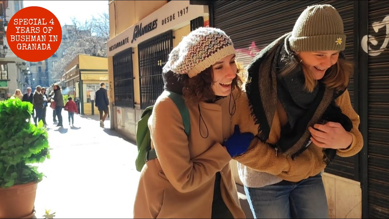 #Bushman_prank in Granada city Part 18. funniest reactions. statue prank