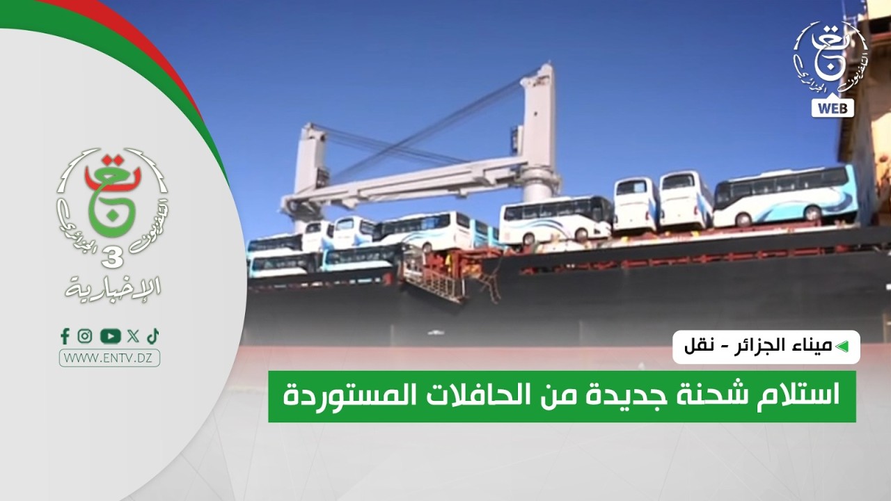 ميناء الجزائر - نقل | استلام شحنة جديدة من الحافلات المستوردة