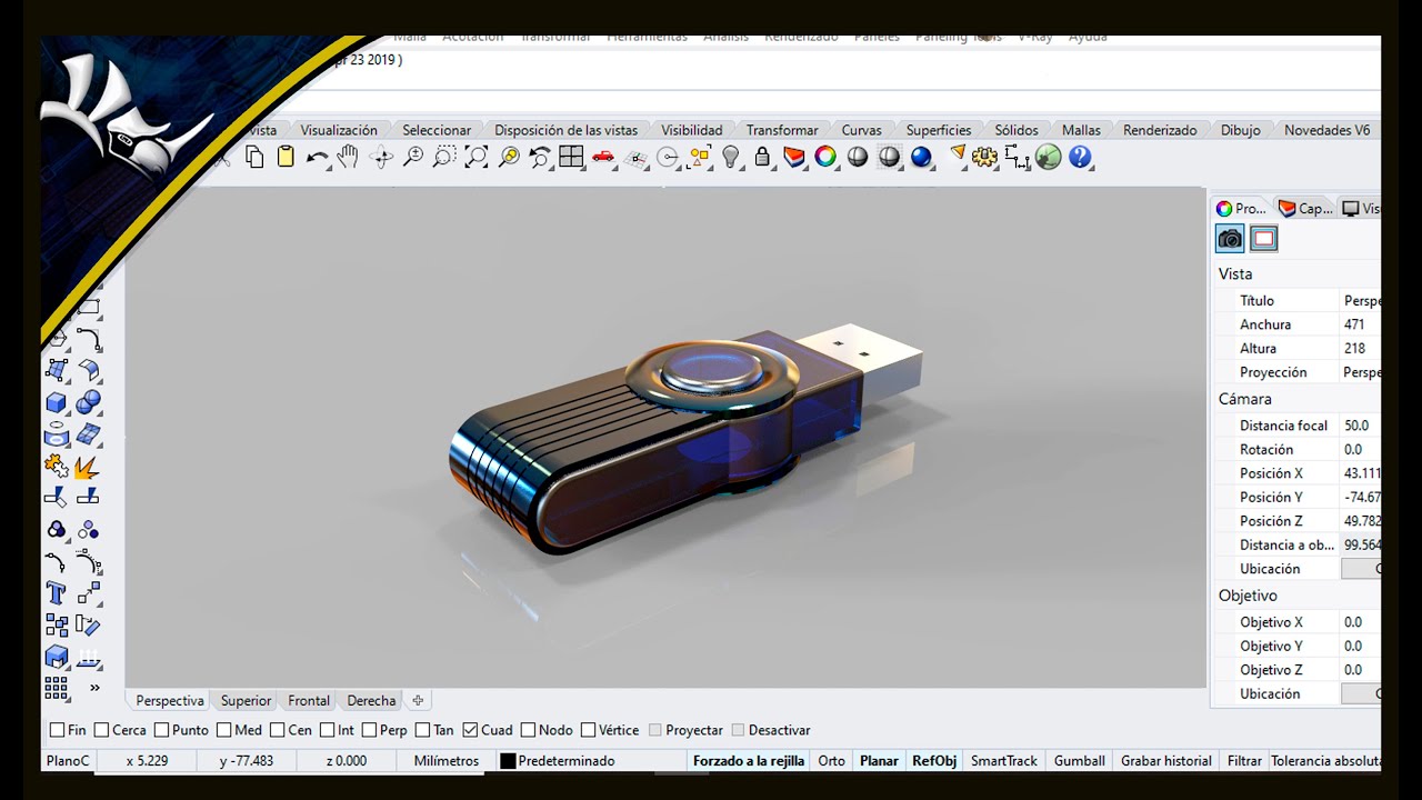 Create a Pendrive in RhinoCeros
