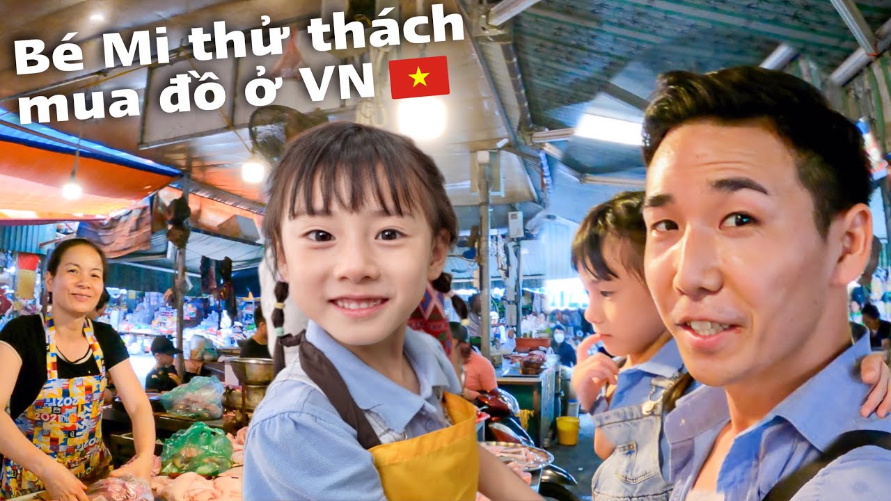Bé Mi thử thách mua đồ ở chợ bằng tiếng Việt và Nấu cà ri Nhật siêu đỉnh !!