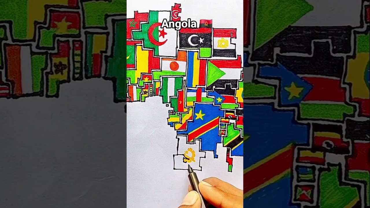 Draw Flag Map of Angola 🇦🇴 #angola #flag