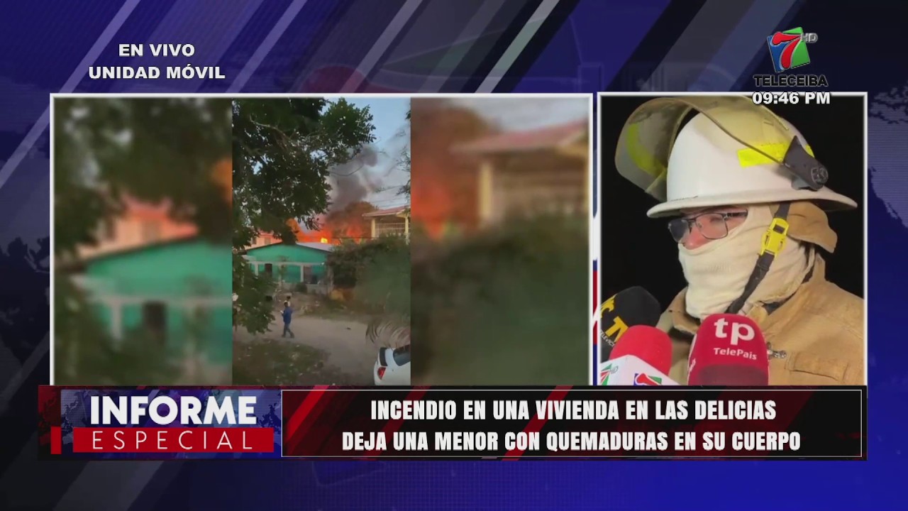 Incendio en una vivienda en Las Delicias Sur de La Ceiba deja una menor con quemaduras en su cuerpo