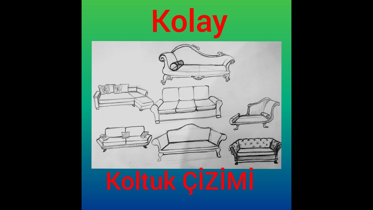 KOLTUK MODELLERİ ÇİZİMİ/how to draw a sofa