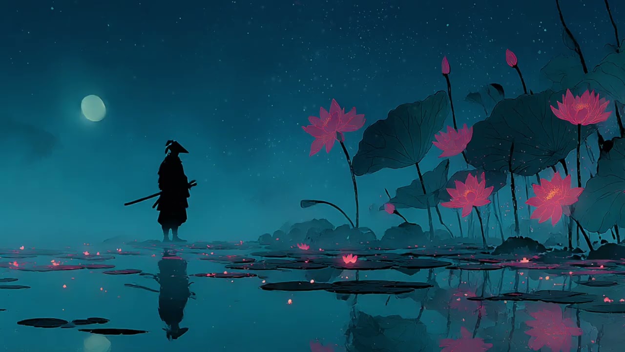 Moonlit Lotus Samurai 🌙 Japanese Zen Ambient for Deep Focus (3 Hours)