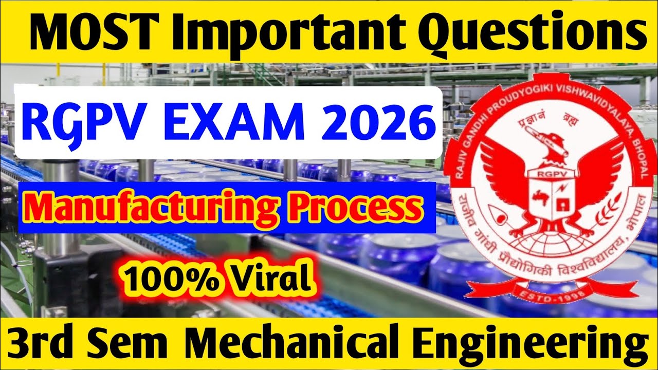 “Manufacturing Process RGPV 2026 🔥 | Most Important Questions | Exam Special