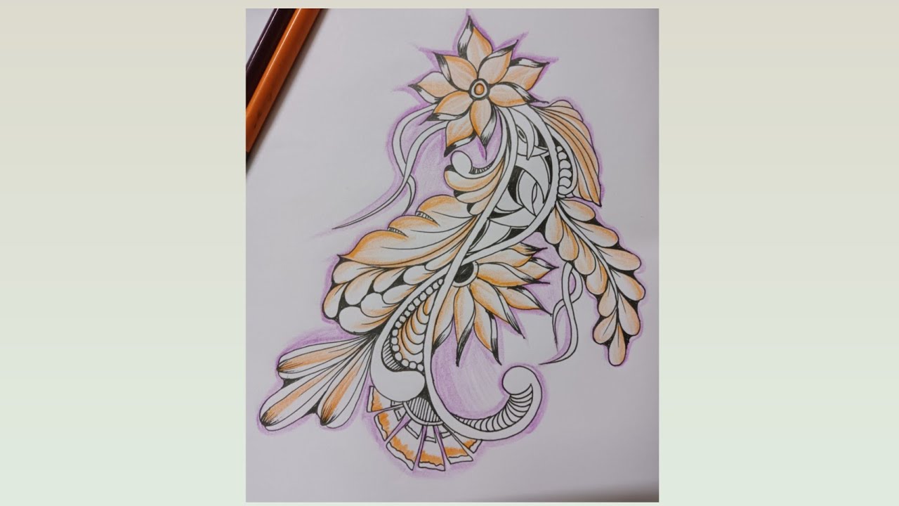Day-12 How to draw easy zentangle Pattern // Flower Zentangle Art #drawing #zentangle 
