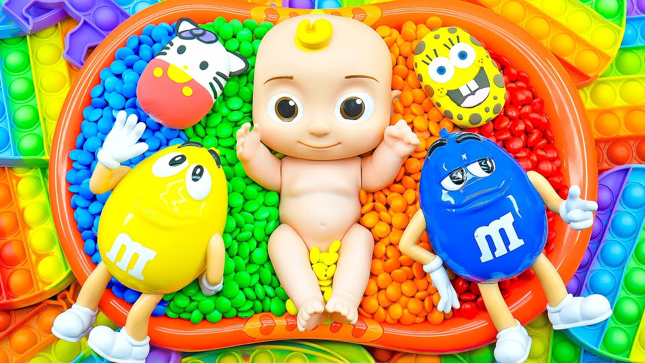 Satisfying 9 Minutes Candy Bath Challenge, Rainbow Bathtubs + Candy Beads