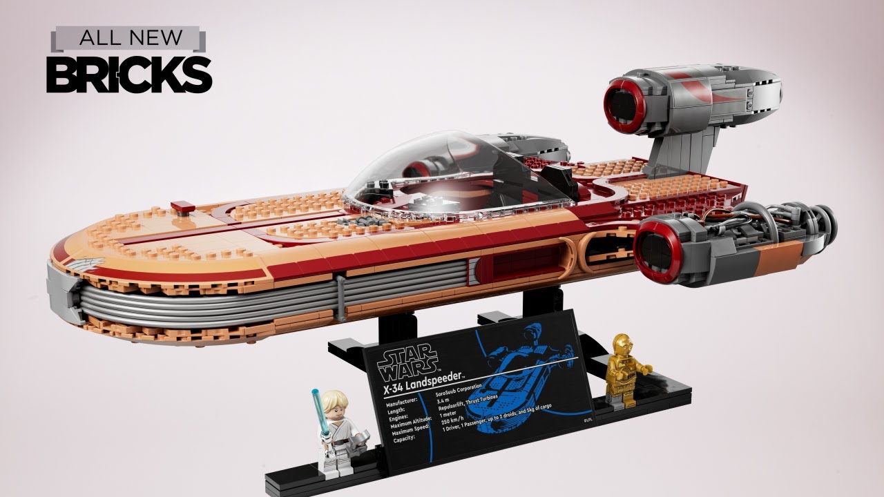 Lego Star Wars UCS 75341 Luke Skywalker&rsquo;s Landspeeder Speed Build