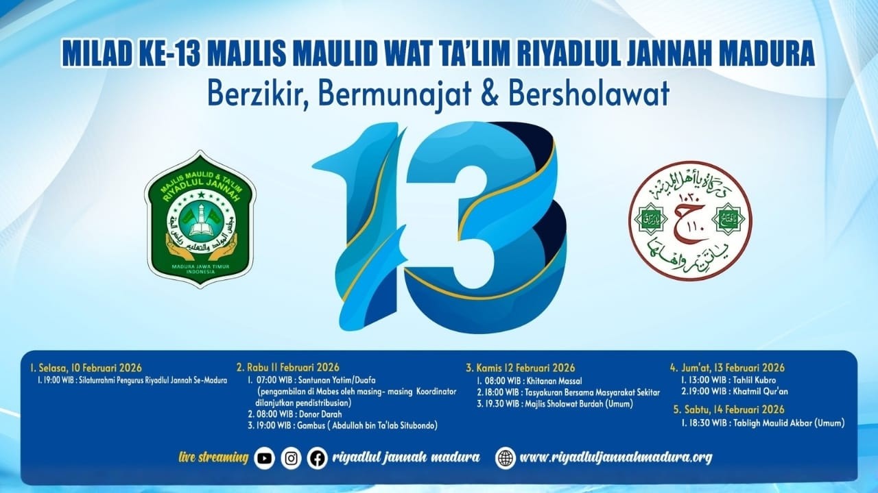 🔴LIVE | Rangkaian Acara Milad Ke-13 Majlis Riyadlul Jannah Madura - Silaturrahmi Pengurus Se-Madura
