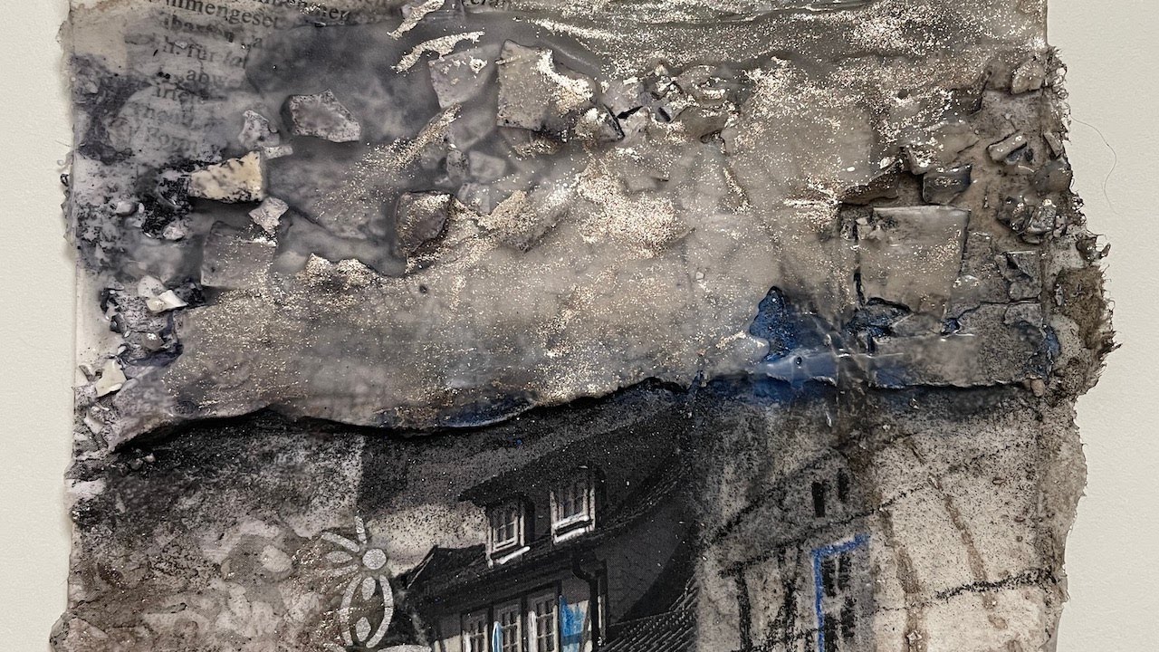 Mixed-Media-Collagen-Technik auf Miniaturformat mit Sumpfkalk und Wachs - Teil 4