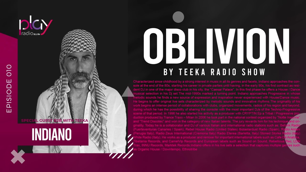 OBT #0010 - Oblivion By Teeka B2B with Indiano exclusive on Play Radio Albania 14.07.2023