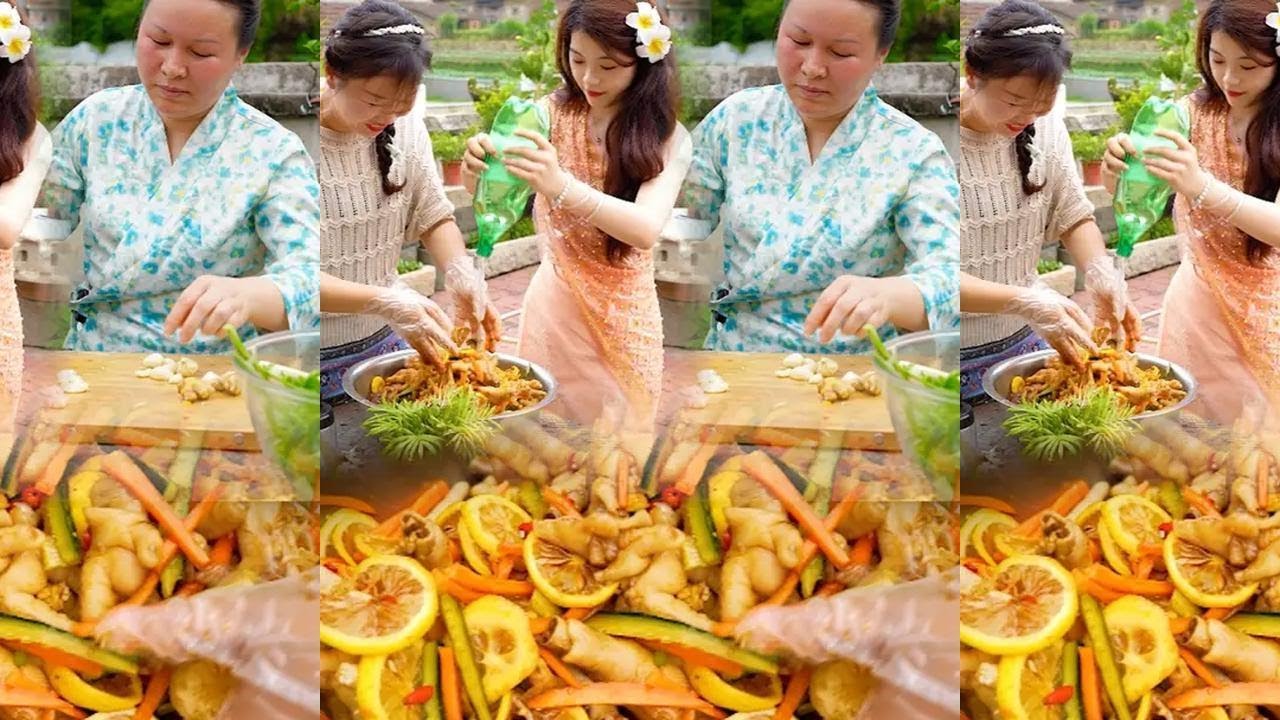 今天叫嫂子和妈妈一起吃鸡爪！这样配料超级好吃！