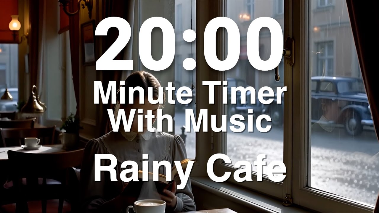 Rainy Coffee Shop ☕️ 20 Minute Timer with Music for Classroom ⭐️