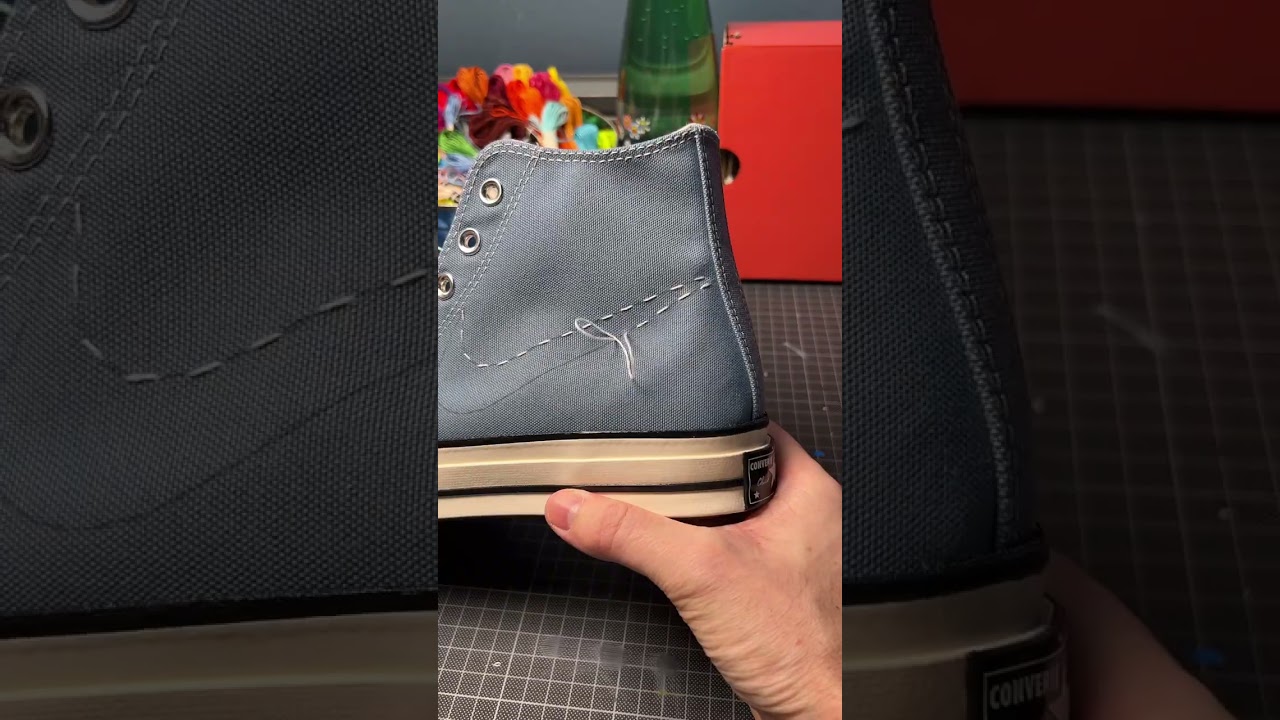 I Embroidered a Nike Swoosh on Converse 🔥 | Custom Converse Sneaker # #converse #summeronshorts