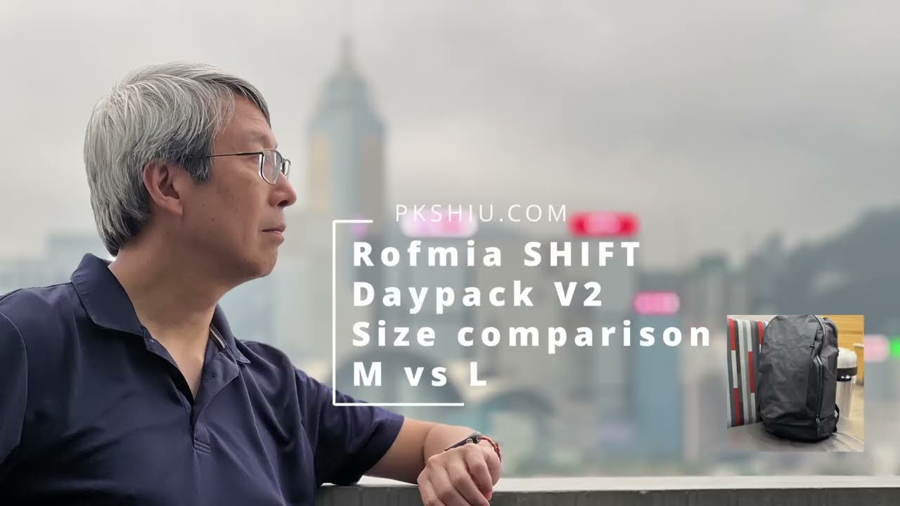 Rofmia Shift Daypack V2 size comparison, L vs M
