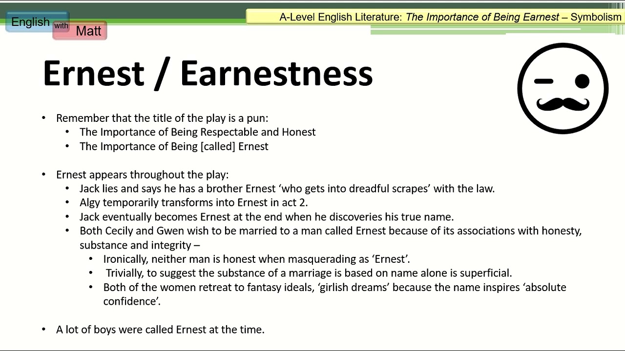 154. The Importance of Being Earnest: Symbolism