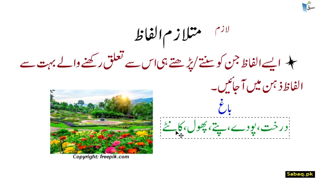 Urdu Group Words متلازم ا ورگروہی الفاظ