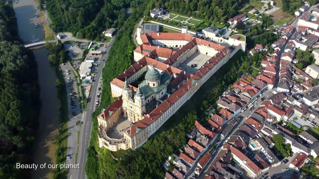 Melk Austria,Österreich drone footage hindi relax flute music ملک اتریش او ښکلی هیندي ساز