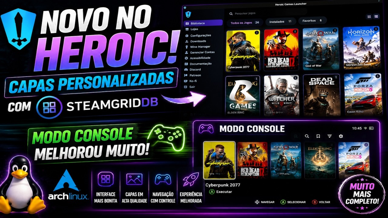 Heroic Games Launcher ficou INCR&Iacute;VEL! Nova integra&ccedil;&atilde;o com SteamGridDB