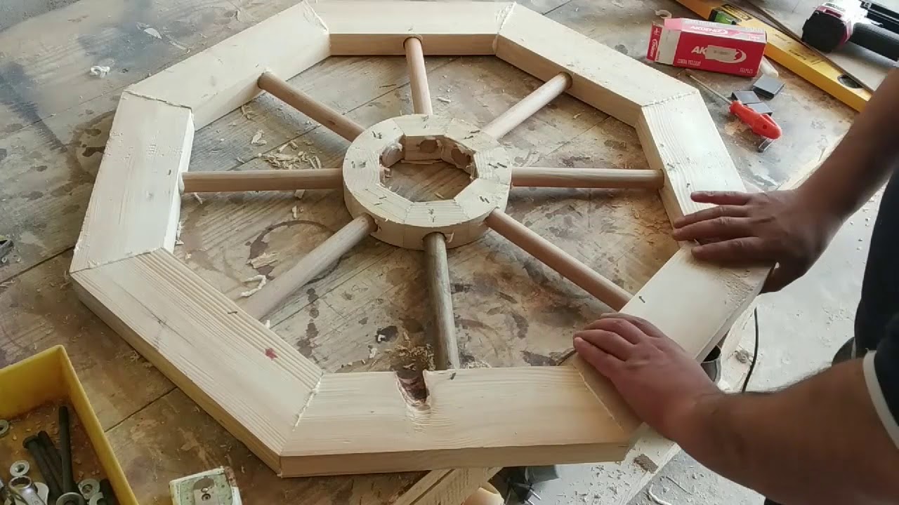 Tekerlek Görünümlü Saat Nasıl Yapılır // How To Make a Wheel Design Clock