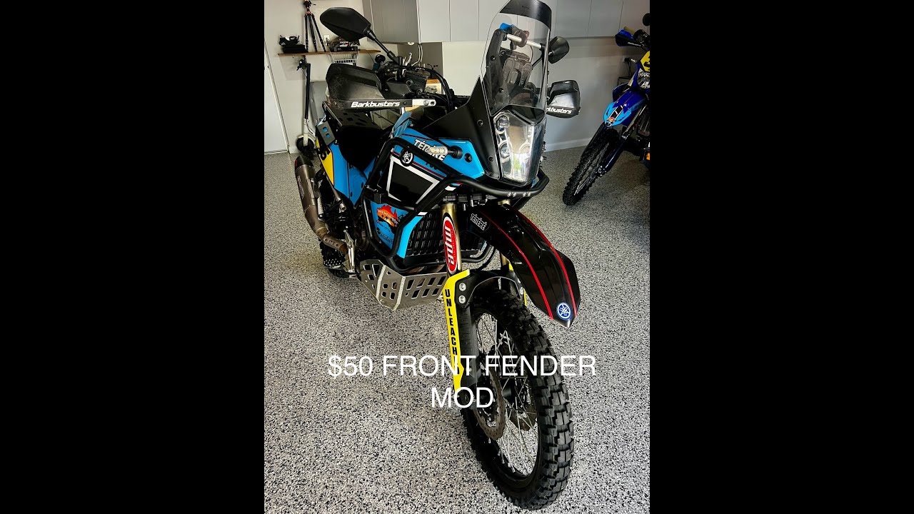#tenere700  FRONT FENDER MODIFICATION FOR $50 #yamaha #mods
