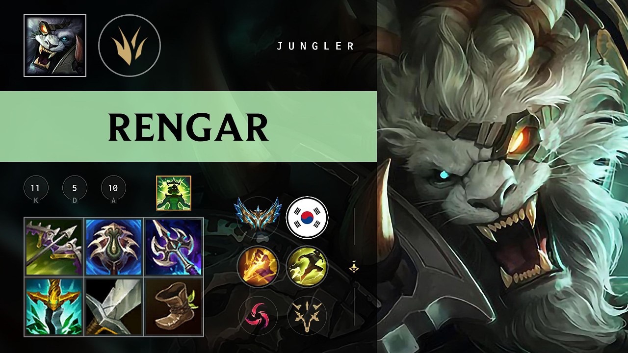 Rengar Jungle vs Lee Sin - KR Challenger Patch 26.09