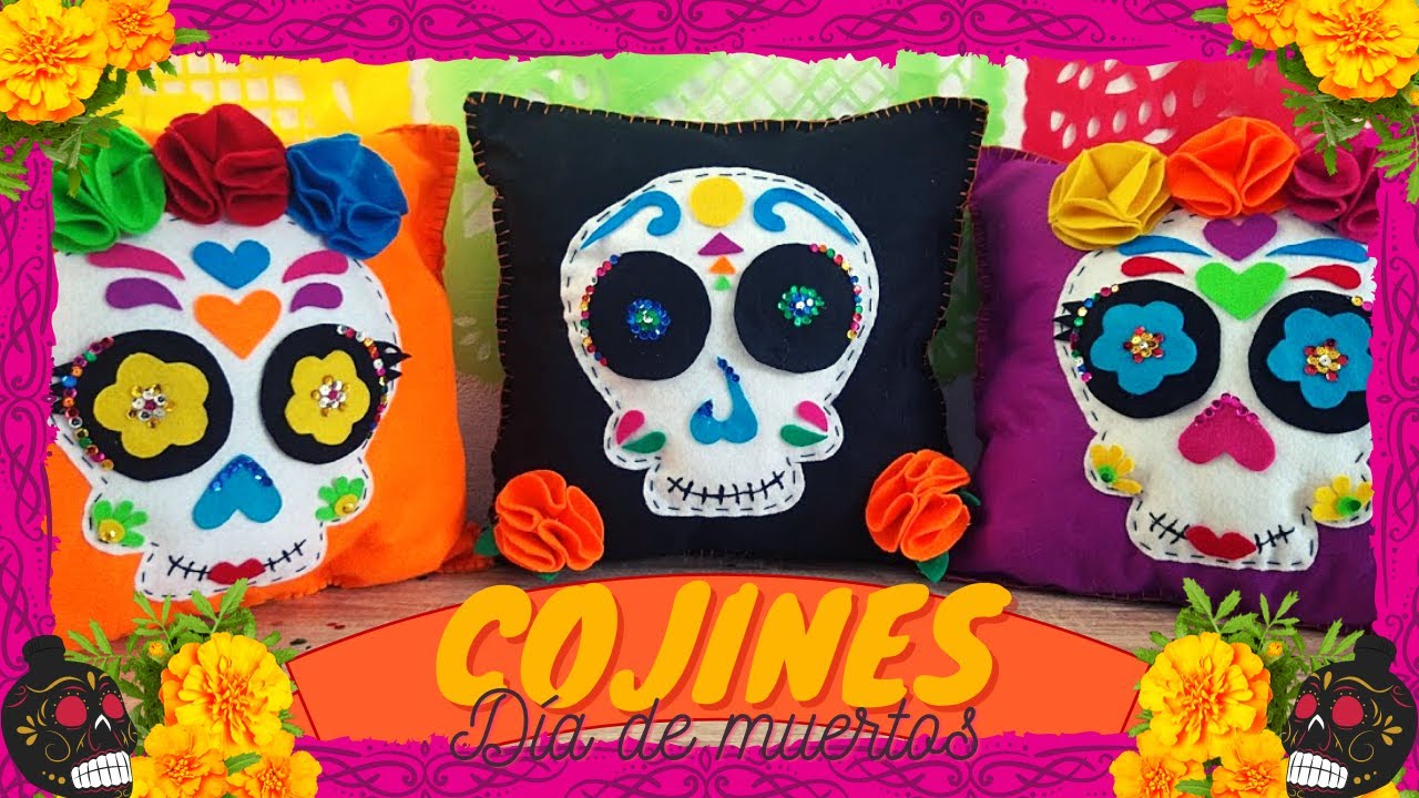 DIY: Cojines decorativos día de muertos // Manualidades para día de muertos.